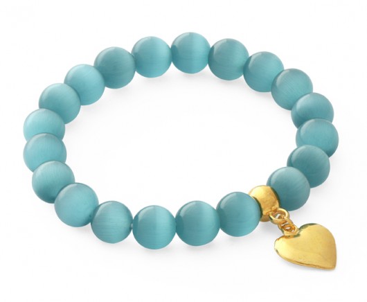 Blue ulexite with heart pendant. Lavoga