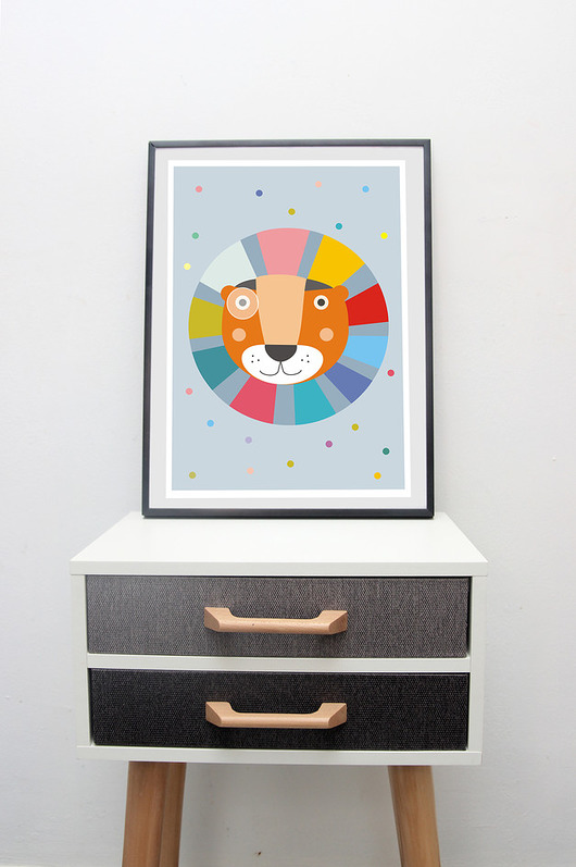 Plakat LION Cytryna design
