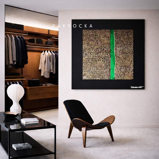 obrazy ZAKROCKA Duży obraz  120x120cm  strukturalny z czranym obramowaniem