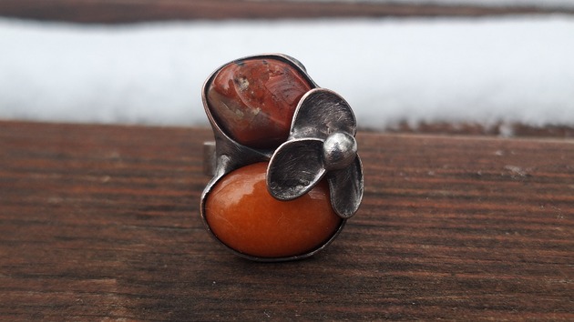 pierścionki - różne Pomarańcze - pierścionek regulowany