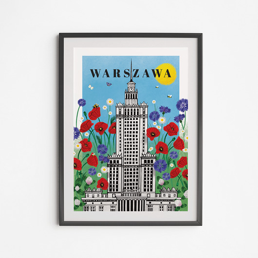 plakaty Plakat Warszawa Pałac Kultury Łąka