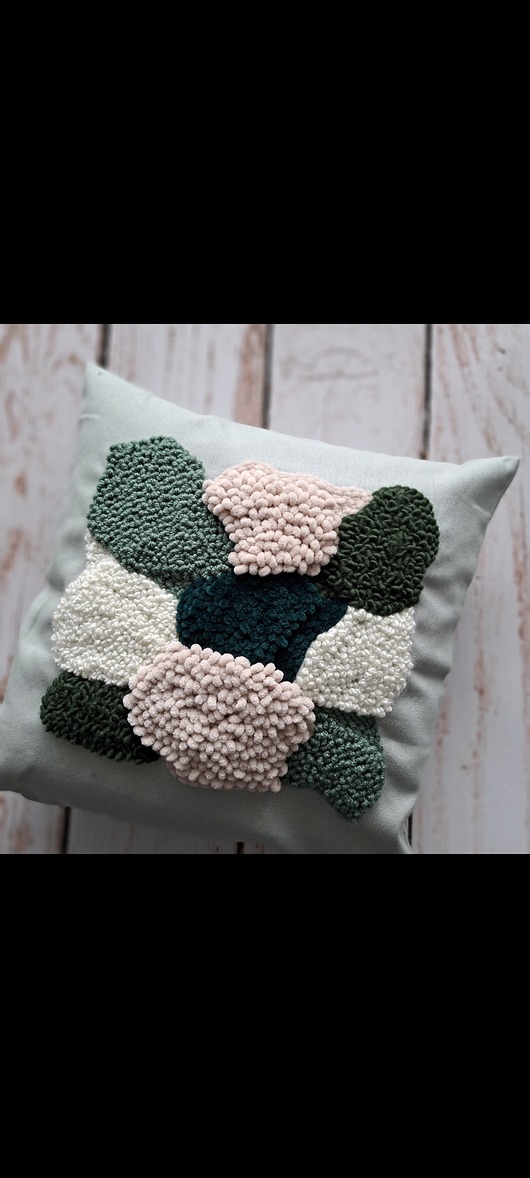 poduszki plecione Poduszka abstrakcja punch needle