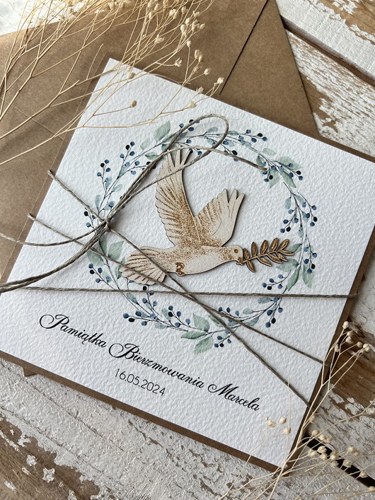 kartki scrapbooking Ręcznie robiona kartka na bierzmowanie - pamiątka bierzmowania