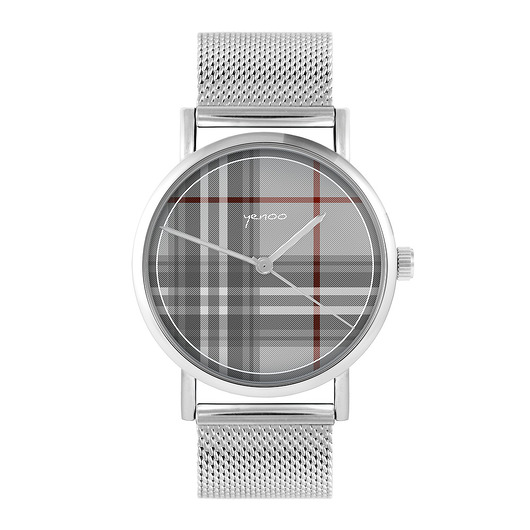 zegarki unisex Zegarek - Szkocka krata - bransoleta mesh
