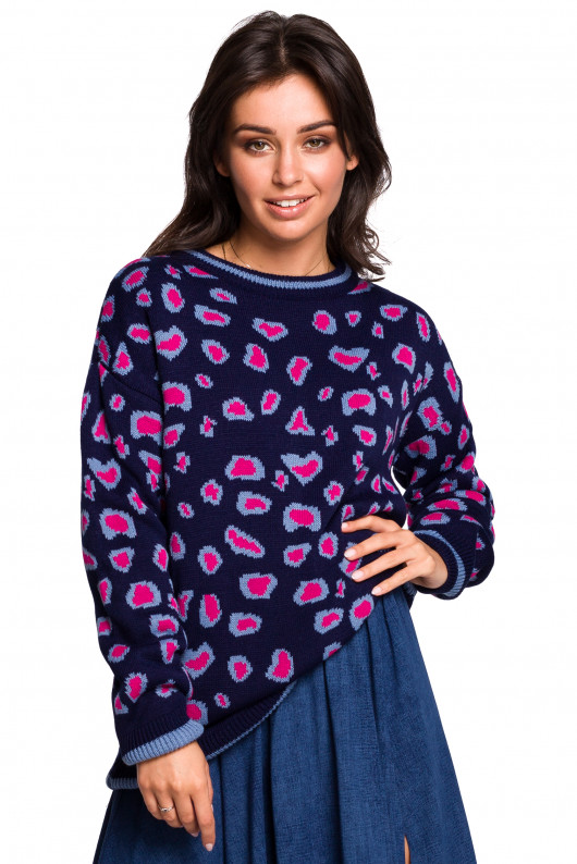 Sweter w lamparcie cętki- Model 1(BK-029) Be