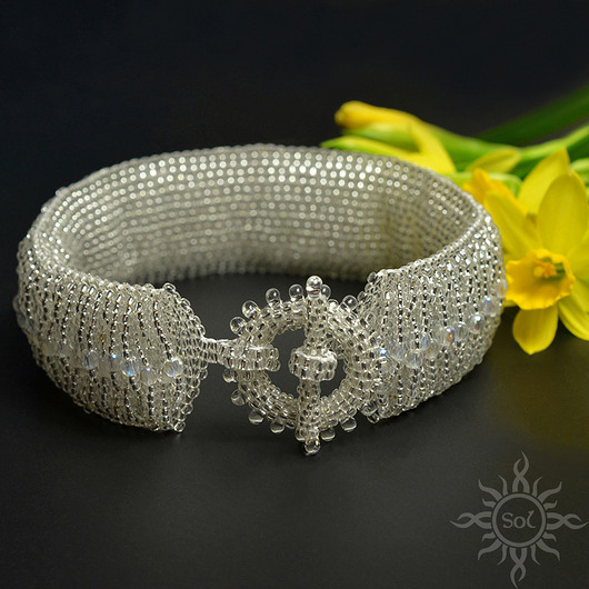 Biżuteria ślubna Gealai, ślubna wyplatana bransoleta, beading