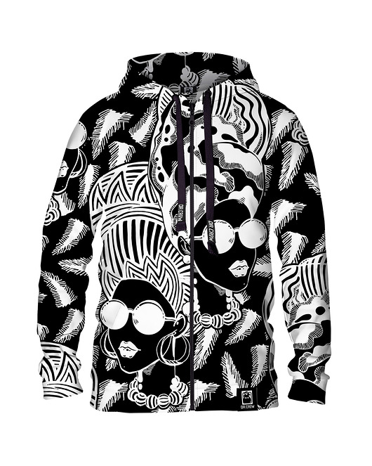 bluzy męskie Męska Bluza Expres Zamek DR.CROW African Woman
