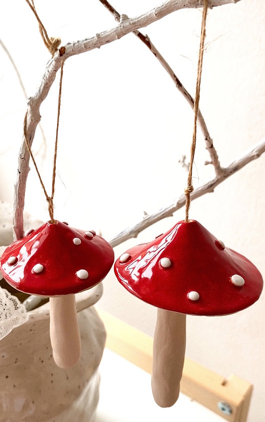ozdoby choinkowe Grzybek ceramiczny zawieszka