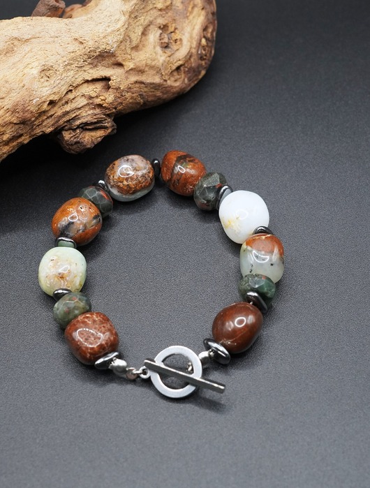 bransoletki z kamieni naturalnych Bransoletka z chryzoprazem "Energia ziemi"