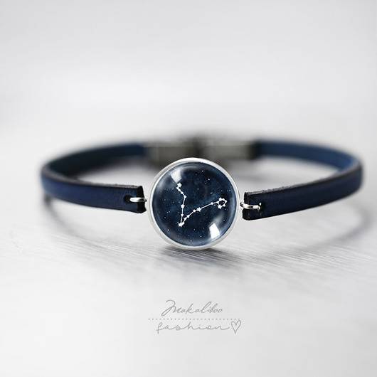 bransoletki ze szkła Konstelacja Ryby - znak zodiaku - stal nierdzewna