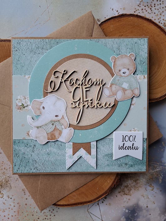 kartki scrapbooking Kartka dla synka z okazji narodzin/urodzin/bez okazji