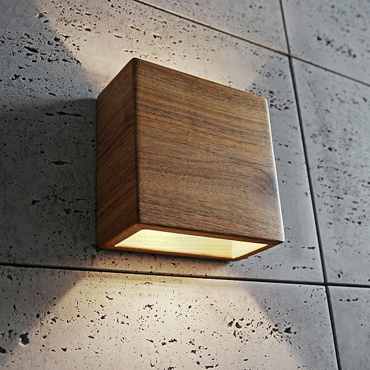 kinkiety Lampa drewniana Kinkiet Orzech 20cmx20cm DREWNO