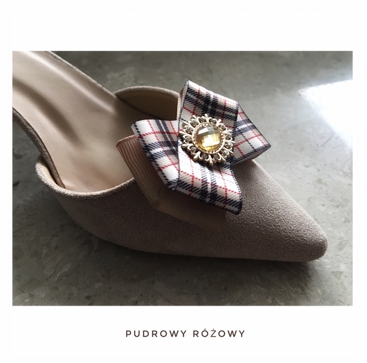 klipsy do butów Biżuteryjne  Klipsy do butów w kratę NEW