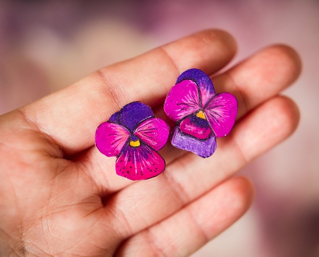 klipsy Klipsy z bratkami