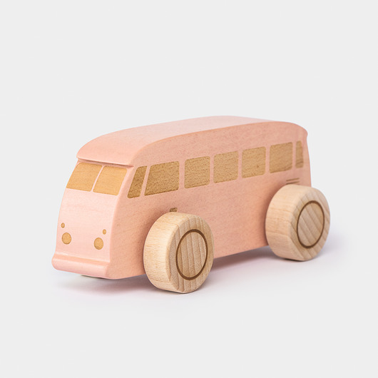 klocki i zabawki drewniane Autko Bus  różowy + personalizacja