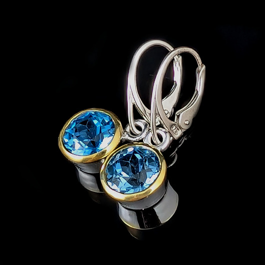 kolczyki pozłacane Kolczyki pozłacane topzy swiss blue