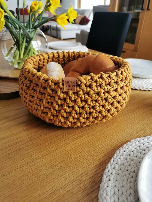 pojemniki kuchenne Koszyk na pieczywo z bawełny