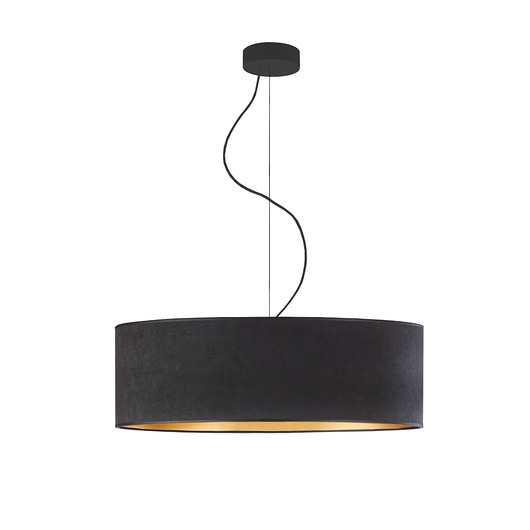 lampy wiszące Elegancki żyrandol wiszący do salonu HAJFA VELUR  z welurowym kloszem 60 cm