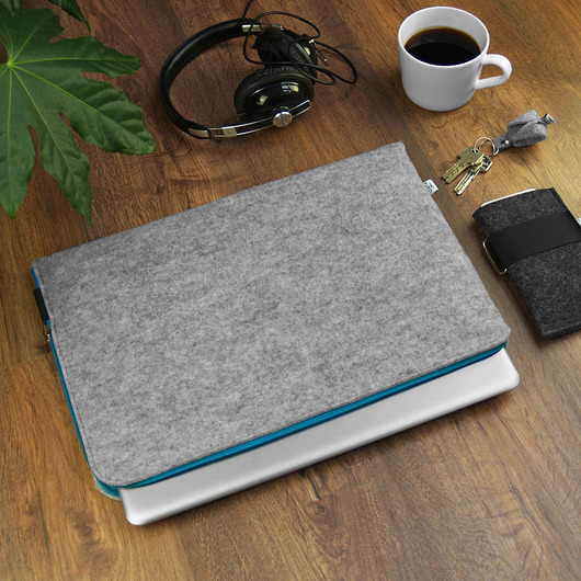POKROWIEC Z FILCU na laptopa turkusowy zamek purol design