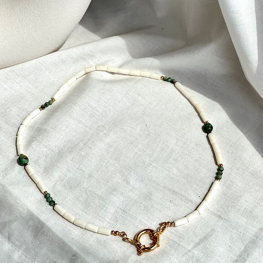 chokery Naszyjnik - choker SIMPLE z koralem i turkusem afrykańskim