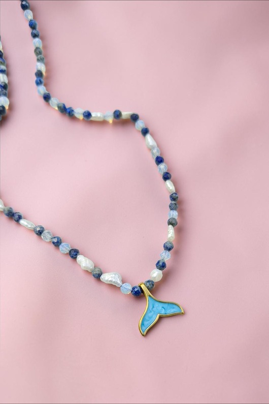chokery Naszyjnik syrenki wakacyjny naszyjnik lapis lazuli