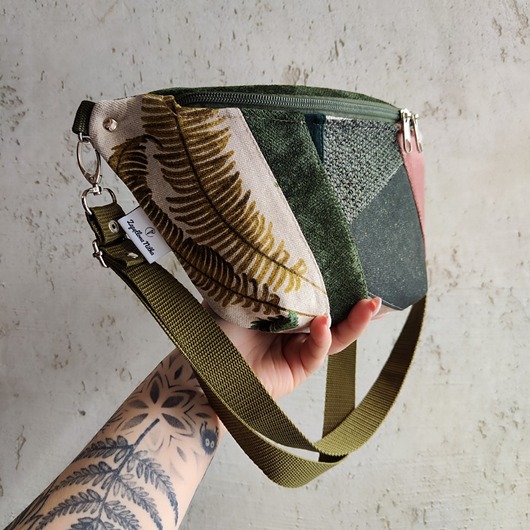 saszetka nerka Nerka XXL unikat liść paproci