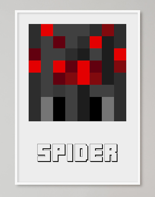 obrazy i plakaty do pokoju dziecięcego Minecraft plakat "Spider"