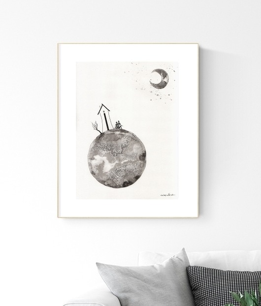 grafika 30X40 cm wykonana ręcznie MiniMalArt