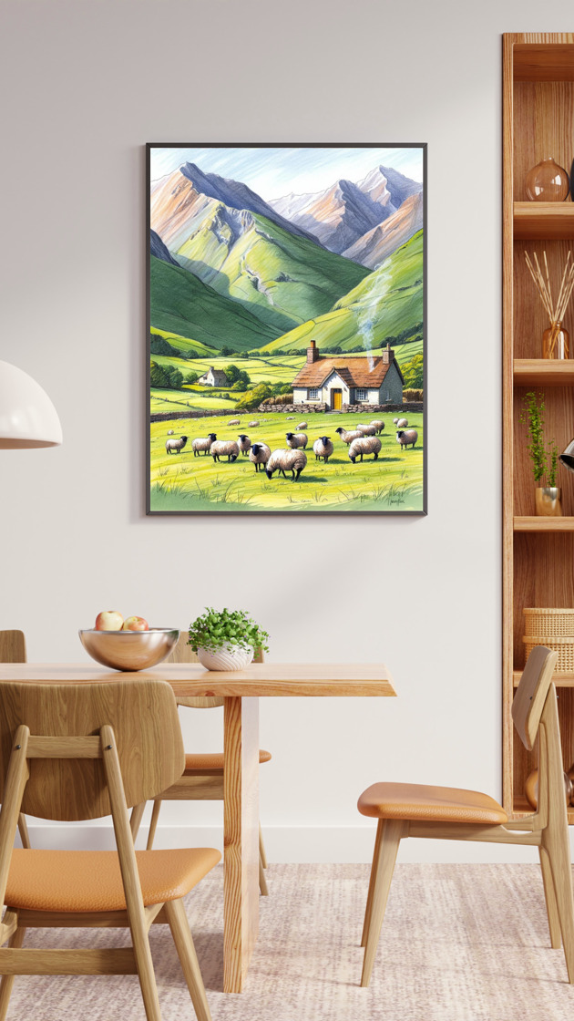 plakaty Plakat Domek w górach