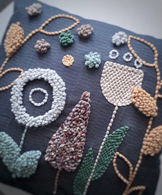 poduszki plecione Nowość! Poduszka dekoracyjna kwiaty boho