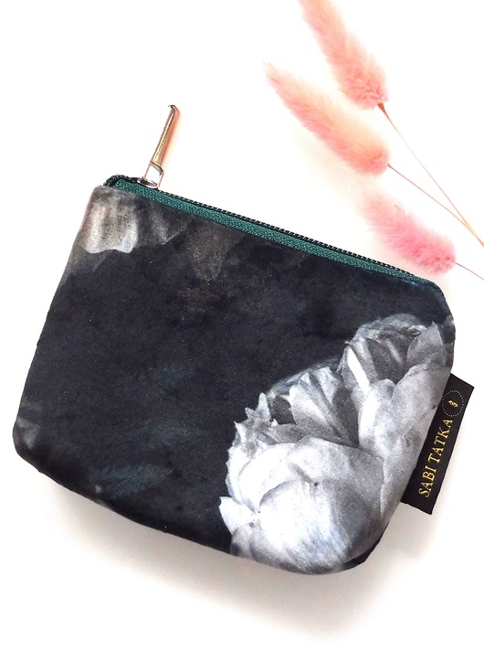portfele damskie Portfel card holder  z weluru Piwonia