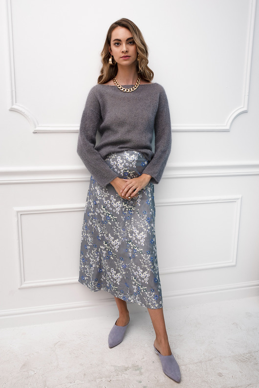 swetry damskie  Boat neckline mohair sweater