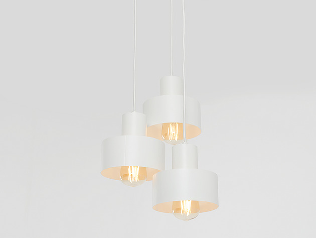 lampy wiszące Minimalistyczna nowoczesna lampa wisząca FAY 3 klosze biała