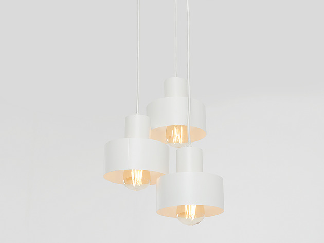 Minimalistyczna nowoczesna lampa wisząca FAY 3 klosze biała CustomForm