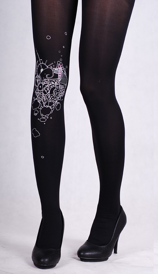 rajstopy Hidden Face czarny mat M Hold Me Tights
