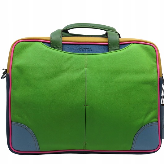 torby na ramię Aktówka skórzana torba damska na laptop do 16'' regulowany pasek OLIVKA