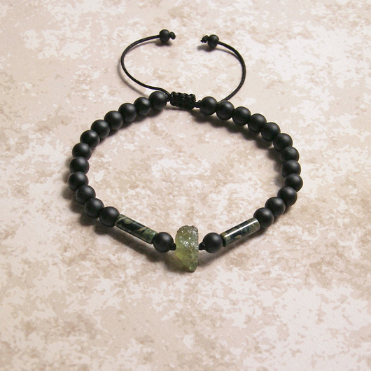 biżuteria męska Apatyt zielony, jaspis, onyks - ONE SIZE - regulowana