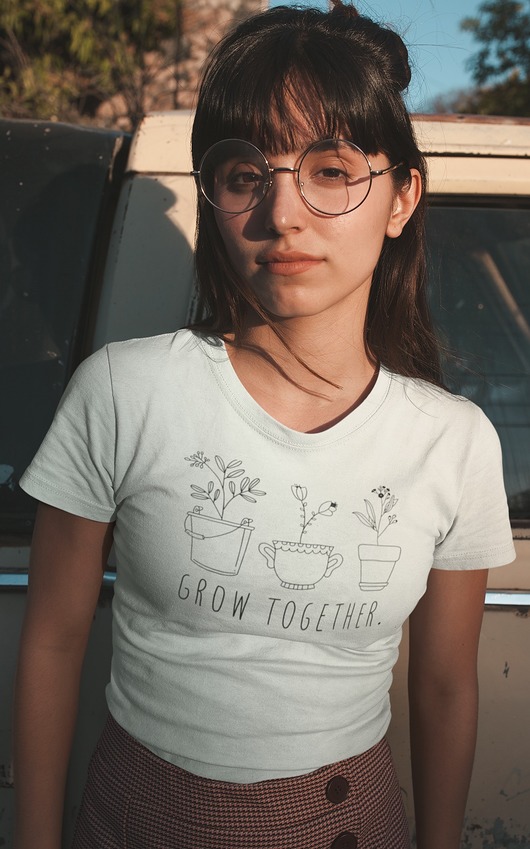 t-shirt damskie Koszulka kwiaty line art rośliny natura