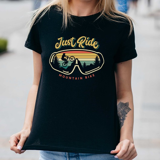 t-shirt damskie Koszulka damska organiczna Just ride