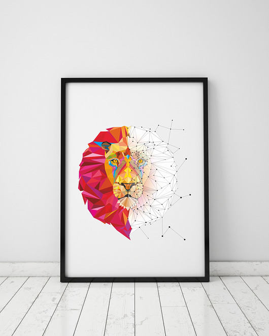 plakat. majestatyczny lew (format A3) Love Life and Forest