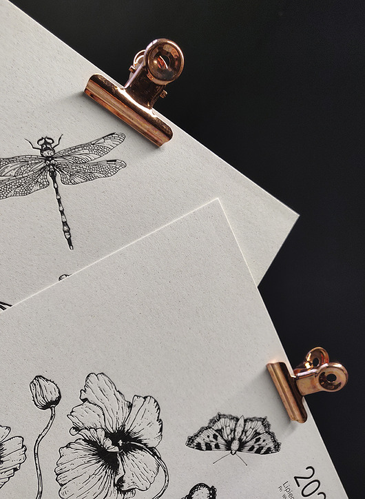 kalendarze i plannery Kalendarz BOTANICZNY letterpress z miedzią