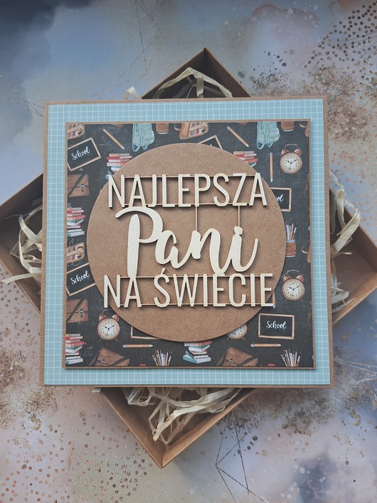kartki scrapbooking Kartka dla nauczycielki z okazji Dnia Edukacji Narodowej
