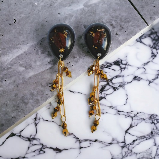 klipsy UNIKATOWE klipsy : KAWA : długie i lekkie