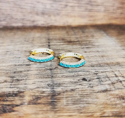 kolczyki pozłacane Kolczyki pozłacane Koła z turkusikami