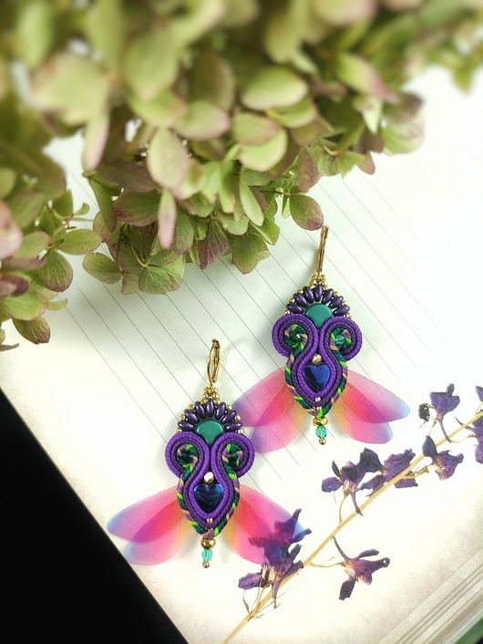 kolczyki soutache Kolczyki sutasz Stardust Purple Fantasmagoria