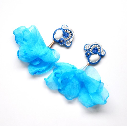 kolczyki soutache Sutaszowe kolczyki  BLUE&WHITE