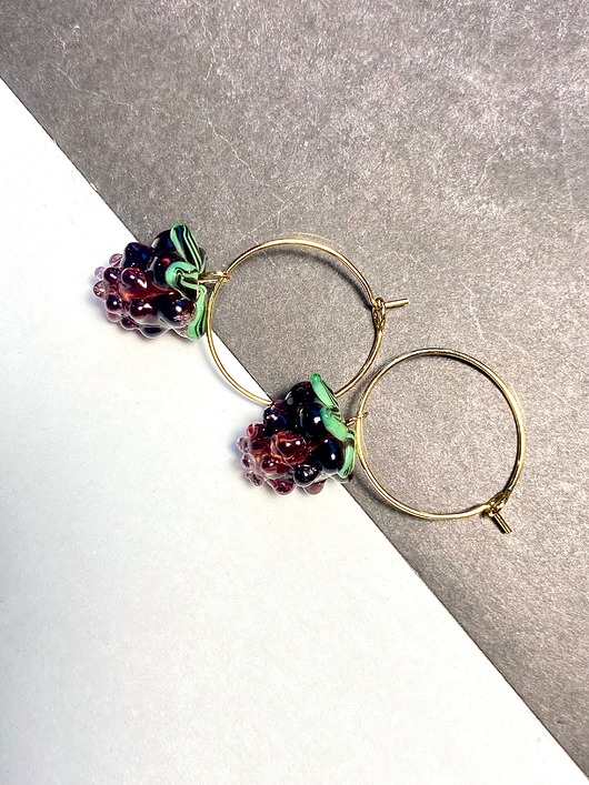 kolczyki szklane Kolczyki szklane jeżyny