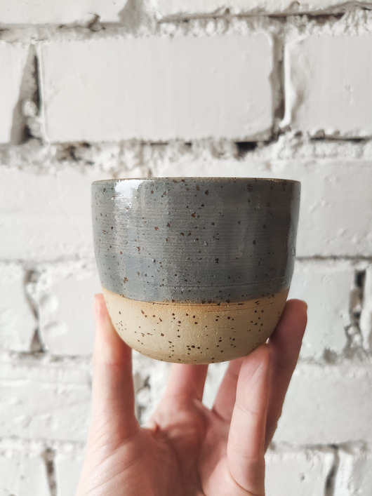 Ceramiczny kubek Szary 200 ml POTPOTSTUDIO