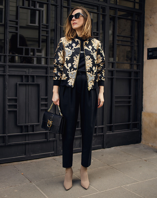 kurtki damskie Bomberka ROKOKOKO black