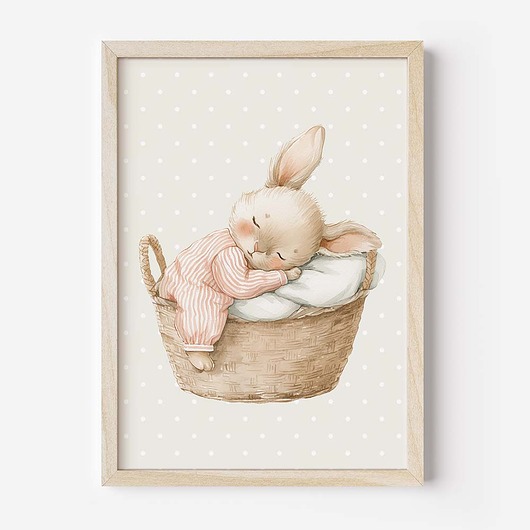 obrazy i plakaty do pokoju dziecięcego Plakat Na Ścianę Dla Dziewczynki Różowe króliczki nr. 7